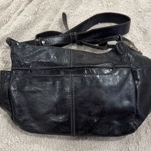 HOBO Classic Black Leather Shoulder Bag